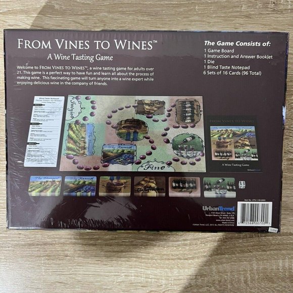 From Vines To Wines Board Game Adult Learning, Wine Tasting Game Urban Trend - Picture 2 of 3